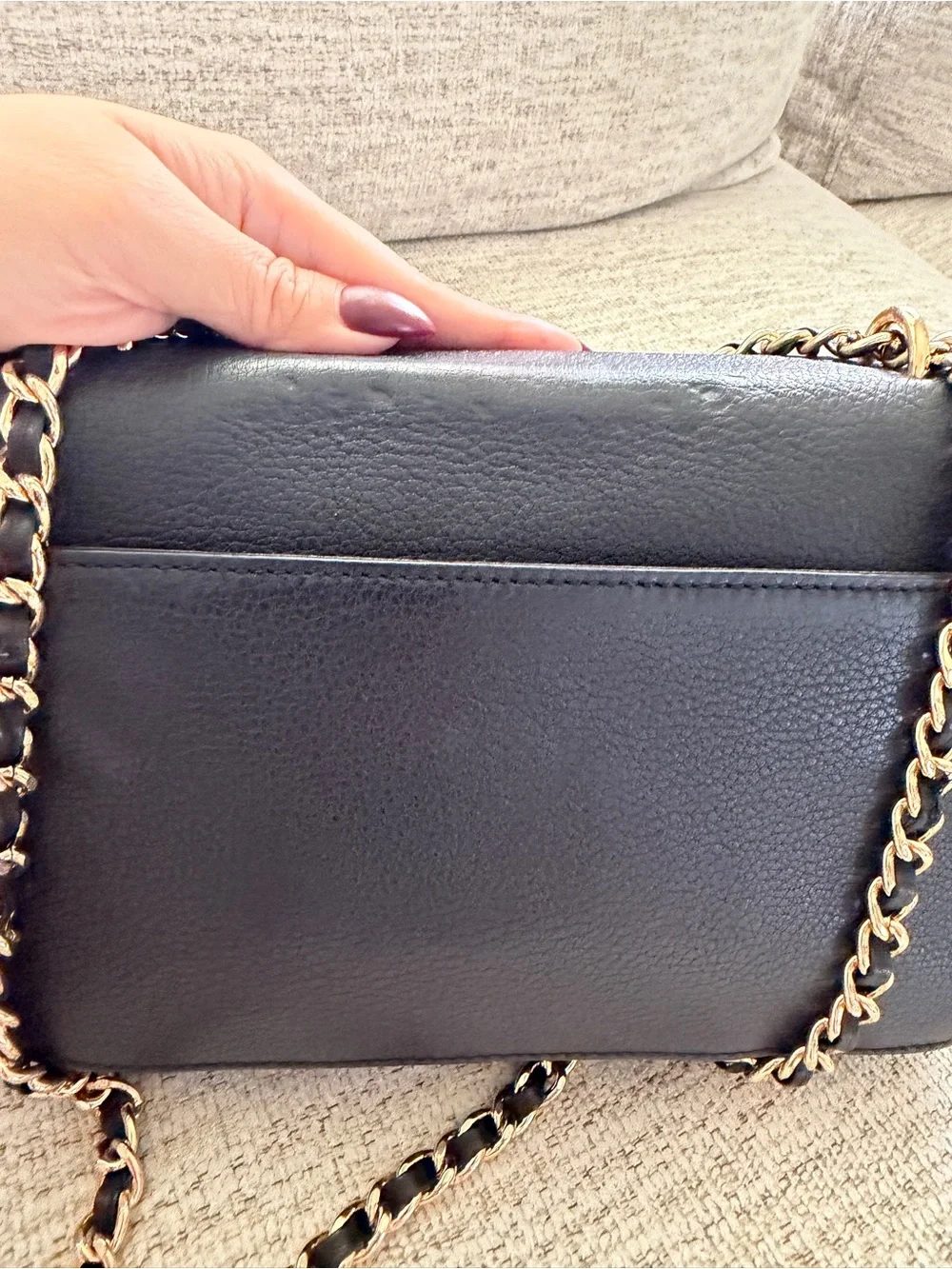 Tory Burch Black Leather Crossbody with Gold Hardware